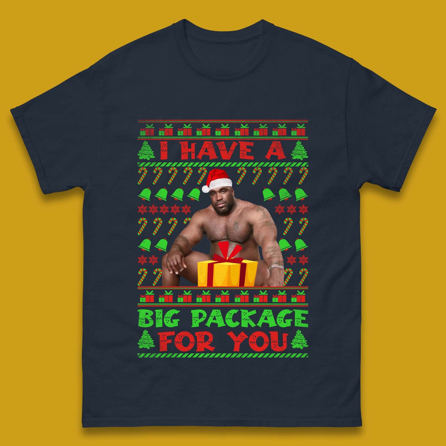 Big Package Ugly Christmas Mens T-Shirt