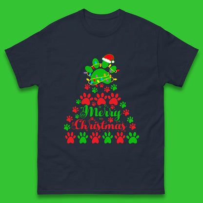 merry christmas paws tree t shirt