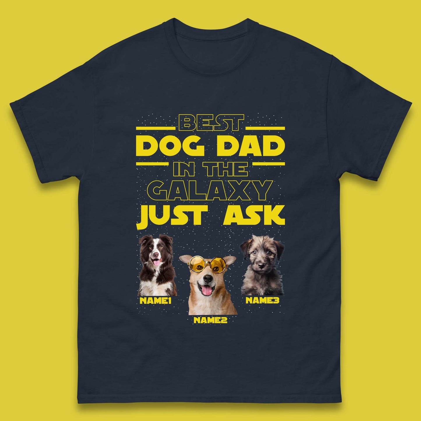 Personalised Best Dog Dad Mens T-Shirt
