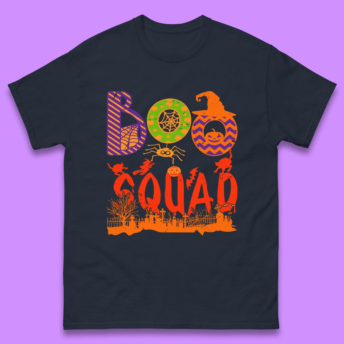 Boo Squad Halloween Matching Costume Horror Boo Crew Mens Tee Top