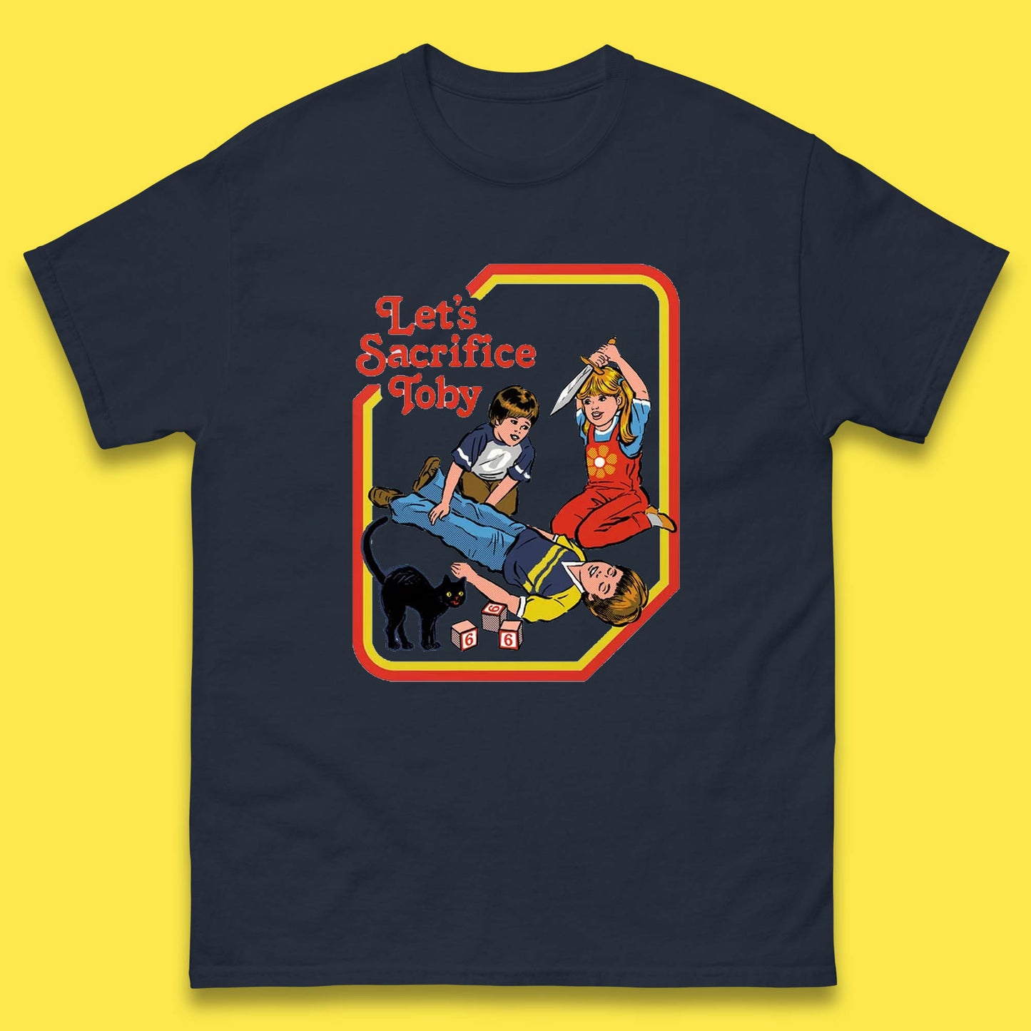 Let's Sacrifice Toby Creepy Incantation Halloween Funny Meme Dark Humor Mens Tee Top