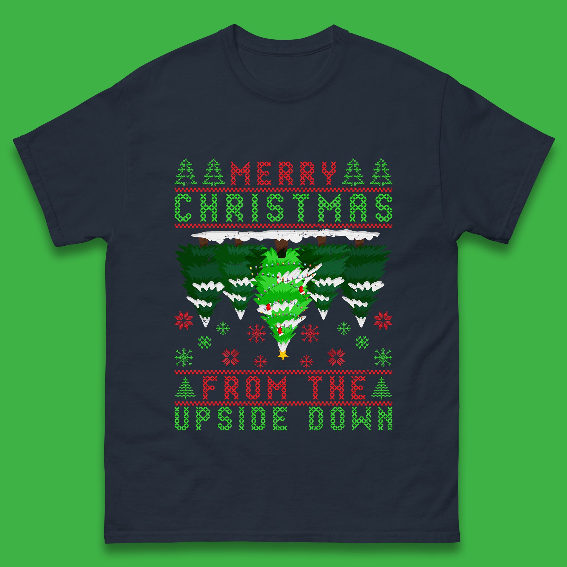merry christmas from the upside down tree t shirt