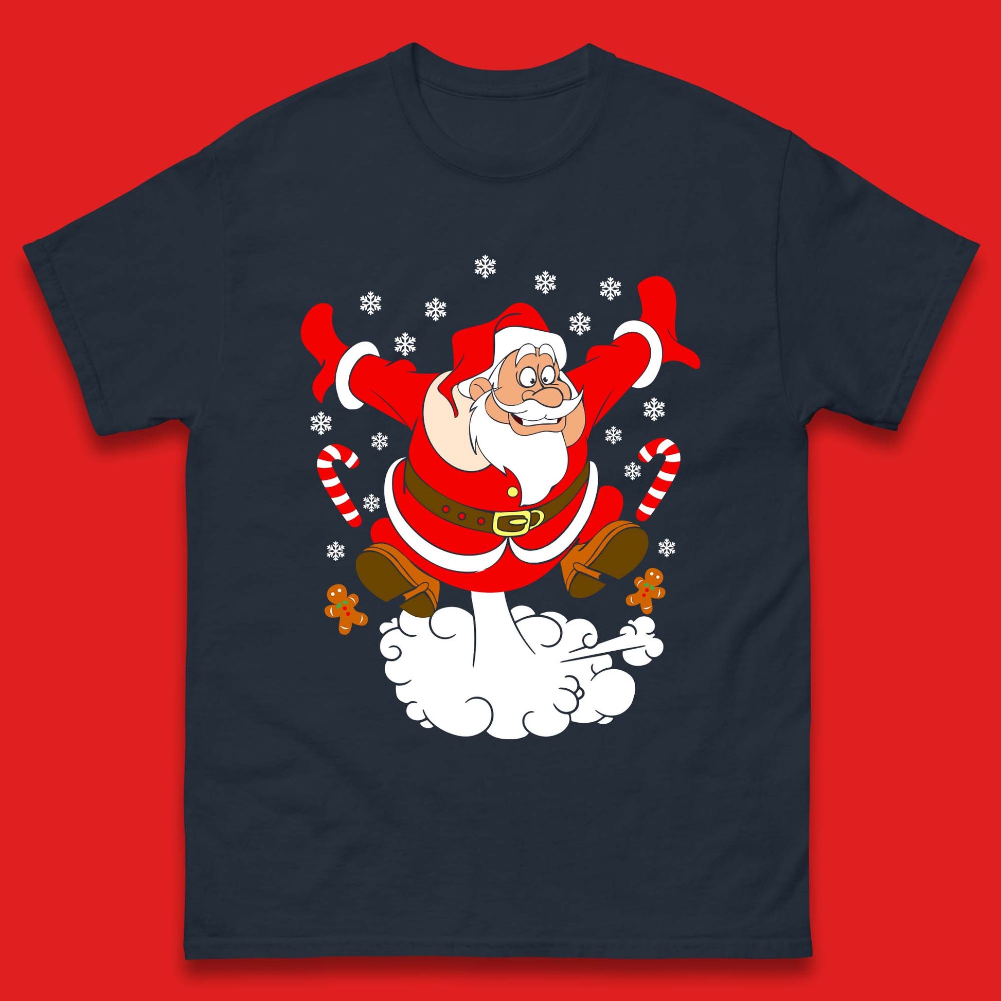farting santa claus christmas t shirt