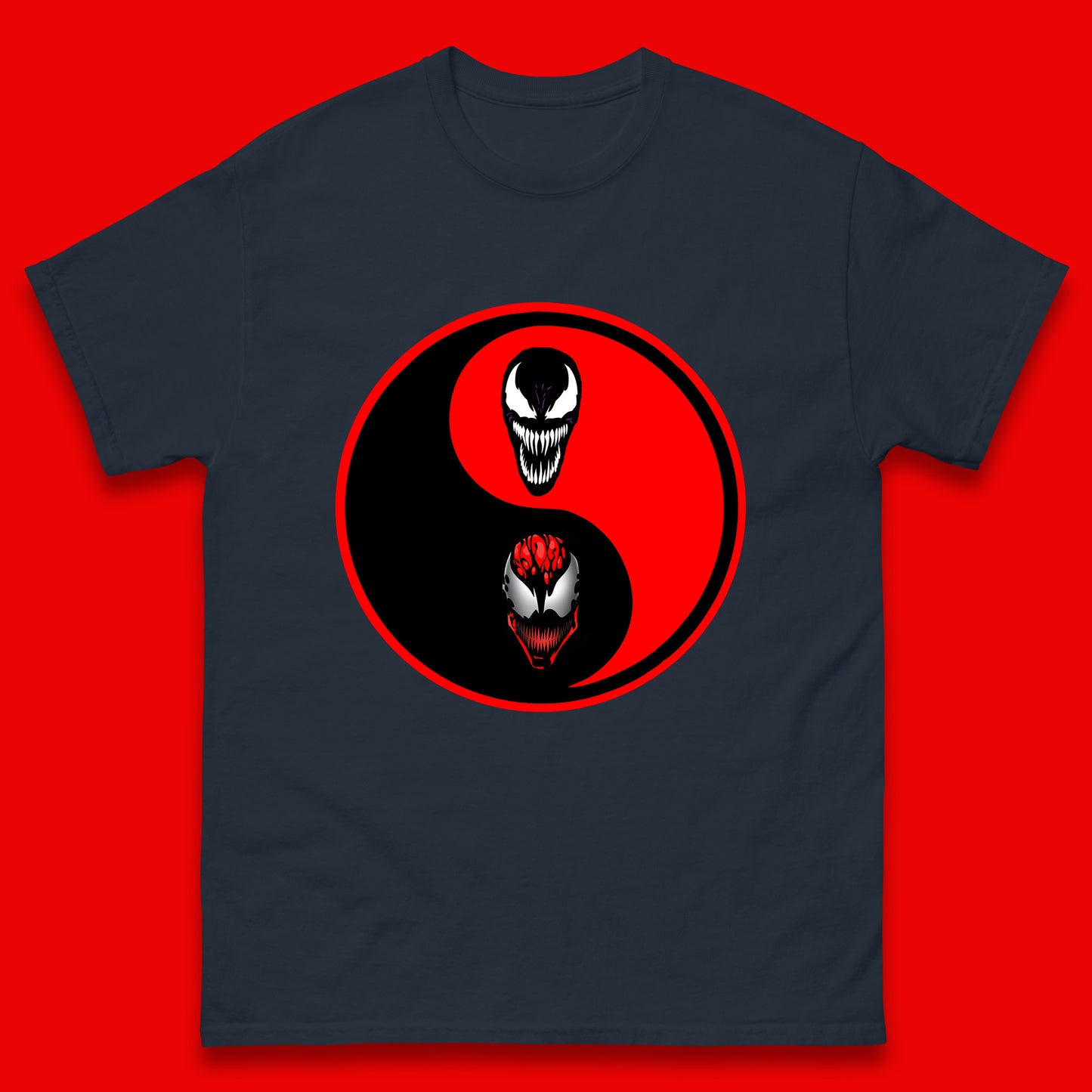 Marvel Comics Carnage And Venom Fictional Movie Character Anime Yin Yang Spoof Mens Tee Top