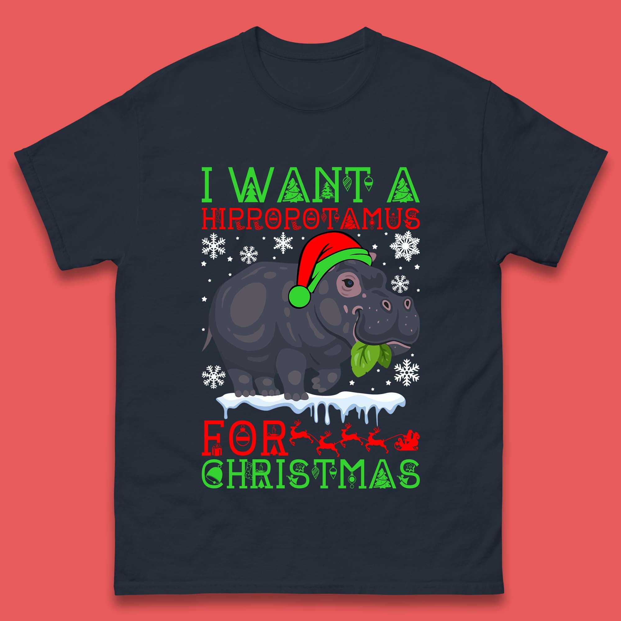 I Want A Hippopotamus For Christmas Mens T-Shirt