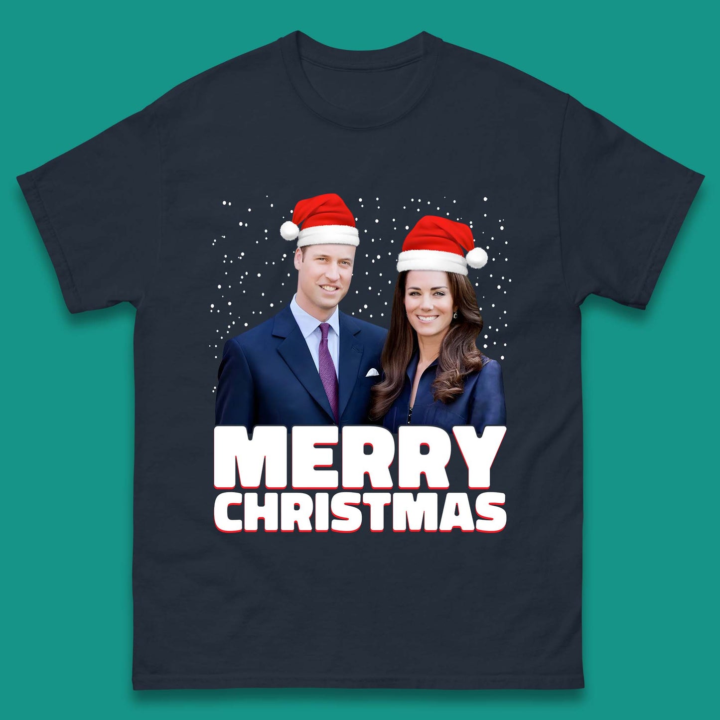 Prince William & Kate Merry Christmas Mens T-Shirt