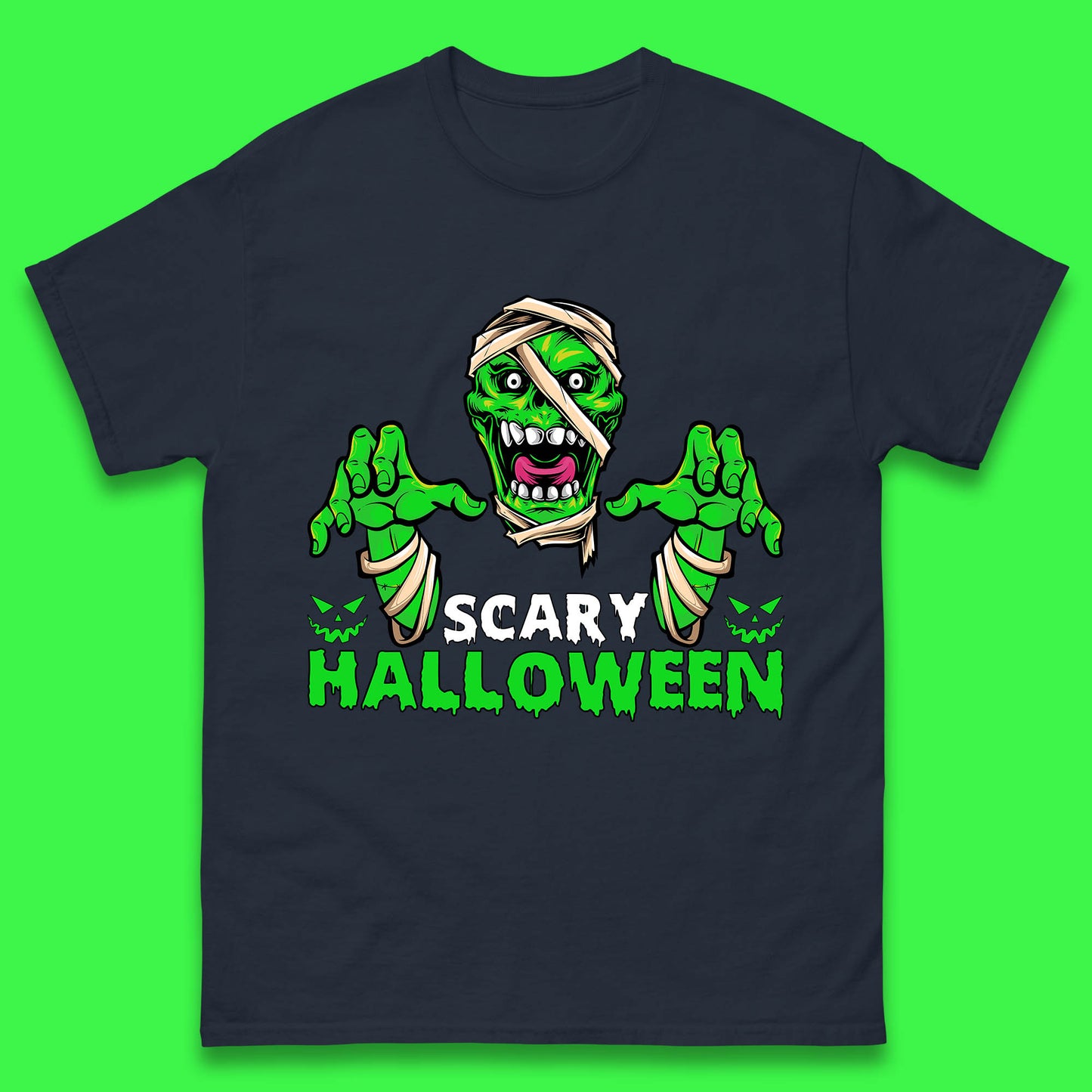 Scary Halloween Skull Zombie Mummy Horror Monster Zombie Hands Scary Vibes Mens Tee Top