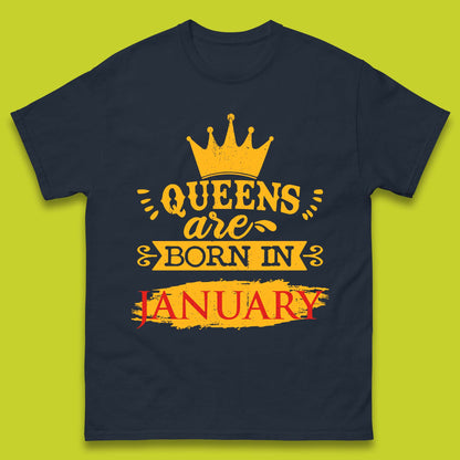 Queens Are Born In January Mens T-Shirt