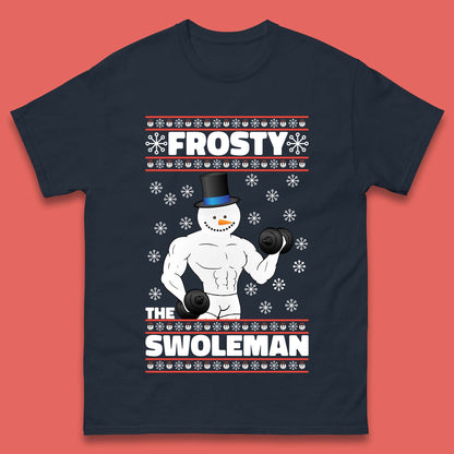 Frosty The Swoleman Christmas Gym Mens T-Shirt