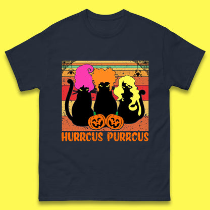 Vintage Halloween Witches Hurrcus Purrucs Scary Cat Horror Pumpkin Faces Hocus Pocus Halloween Costume Mens Tee Top