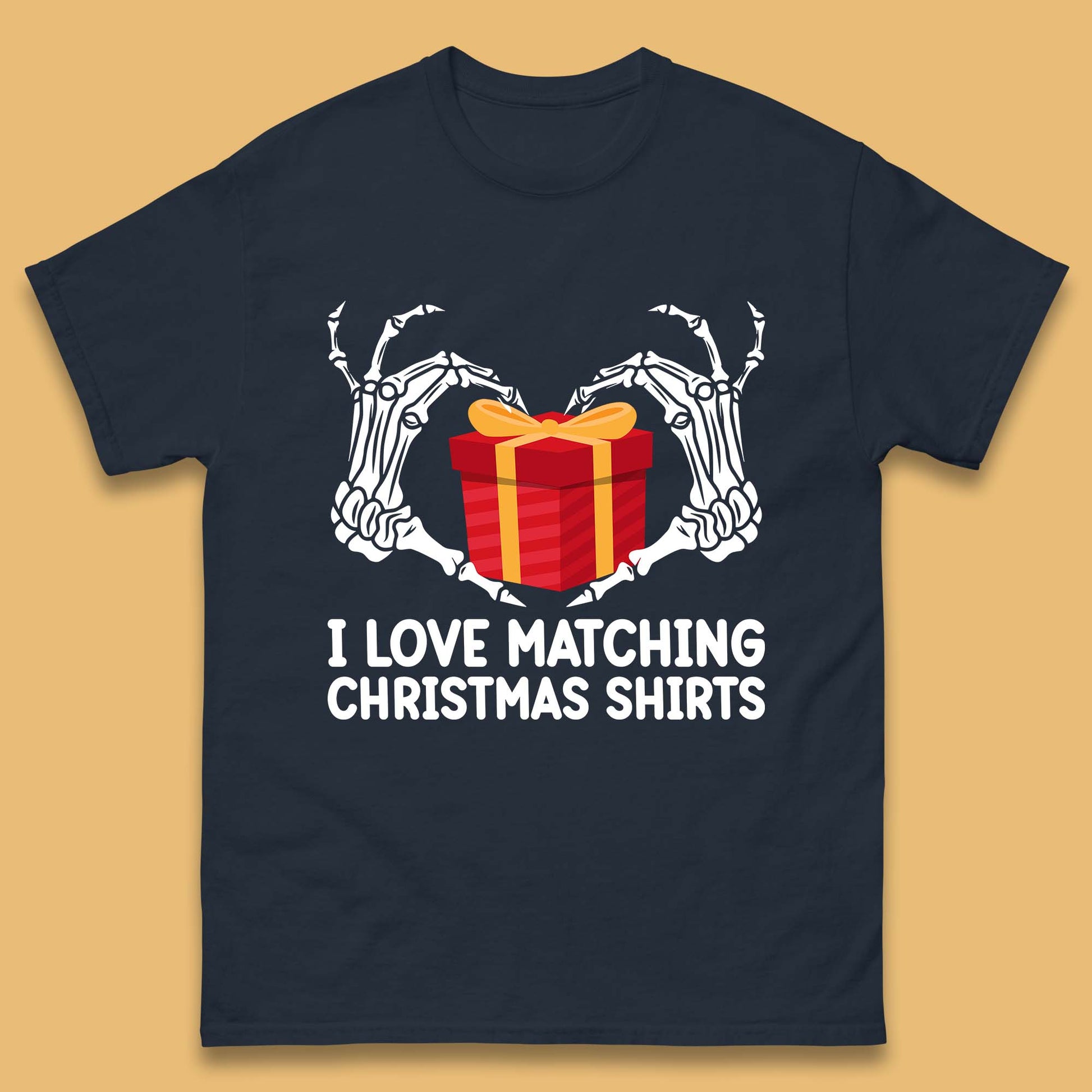 skeleton hands gift box christmas t shirt