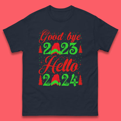 Good Bye 2023 Hello 2024 Merry Christmas Happy New Year Xmas Festive Celebration Mens Tee Top