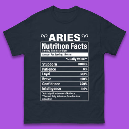 Aries Nutrition Fact Mens T-Shirt