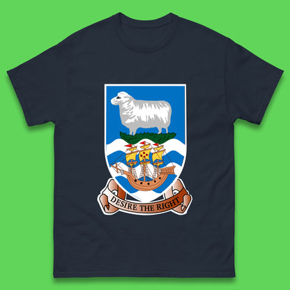 Coat Of Arms Of The British Overseas Territory Falkland Islands Coat Of Arms Of The Falkland Islands Flag Mens Tee Top