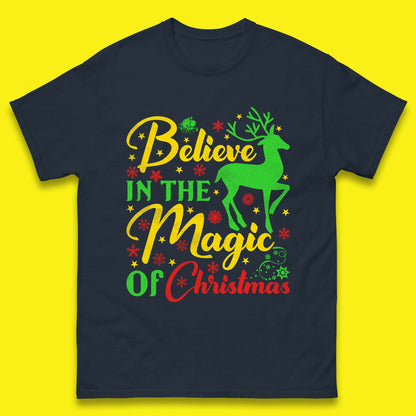 believe in the magic of christmas reindeer t shirt
