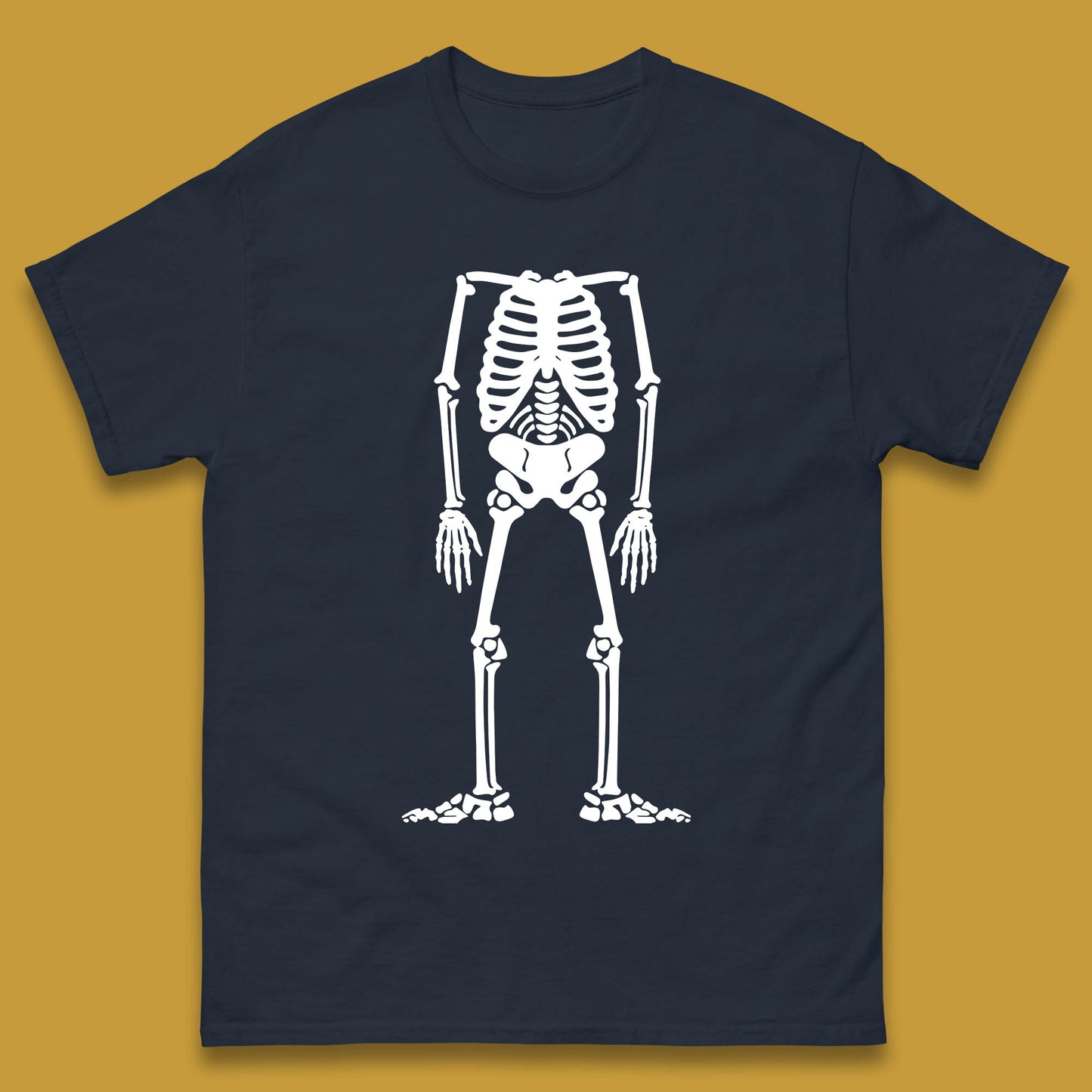Skeleton Without Head Halloween Headless Skeleton Horror Scary Skull Mens Tee Top