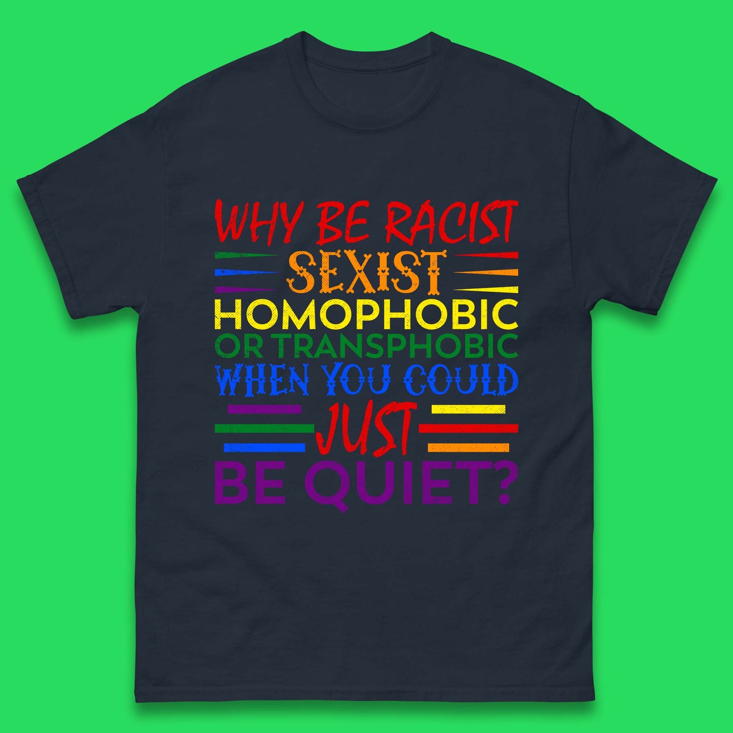 Why Be Racist Sexist Homophobic Mens T-Shirt