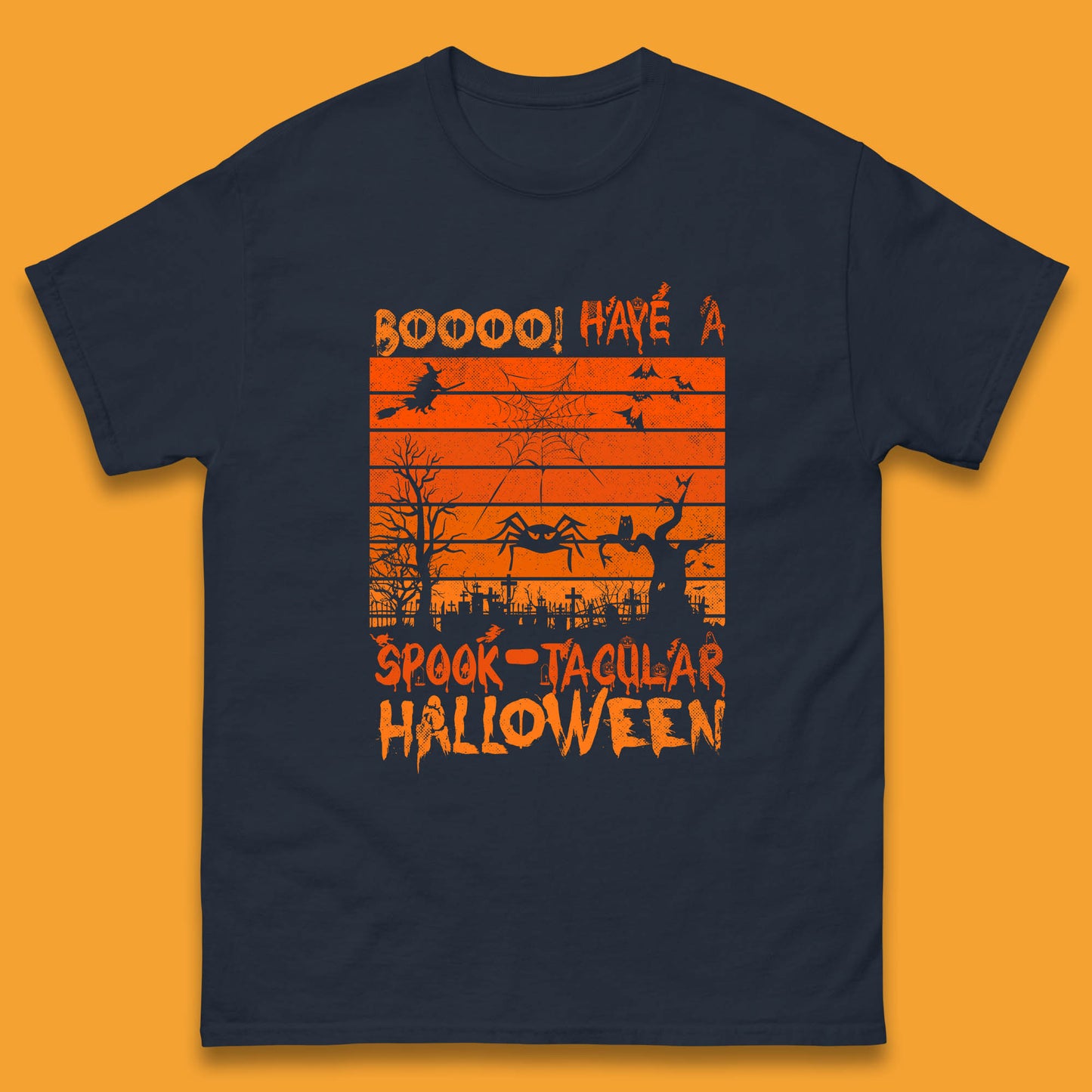 Booo Have A Spook Tacular Halloween Graveyards With Dead Tree Horror Scary Mens Tee Top