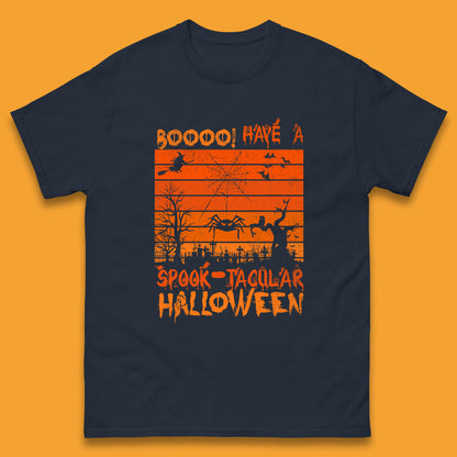 Booo Have A Spook Tacular Halloween Graveyards With Dead Tree Horror Scary Mens Tee Top