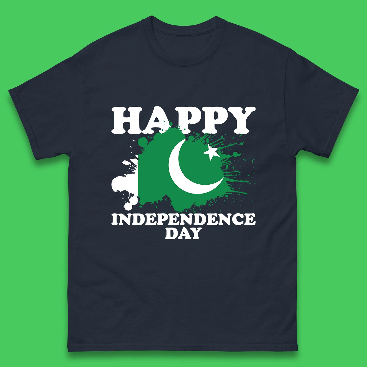 Happy Independence Day Pakistan 14th August Patriotic Pakistani Flag Mens Tee Top