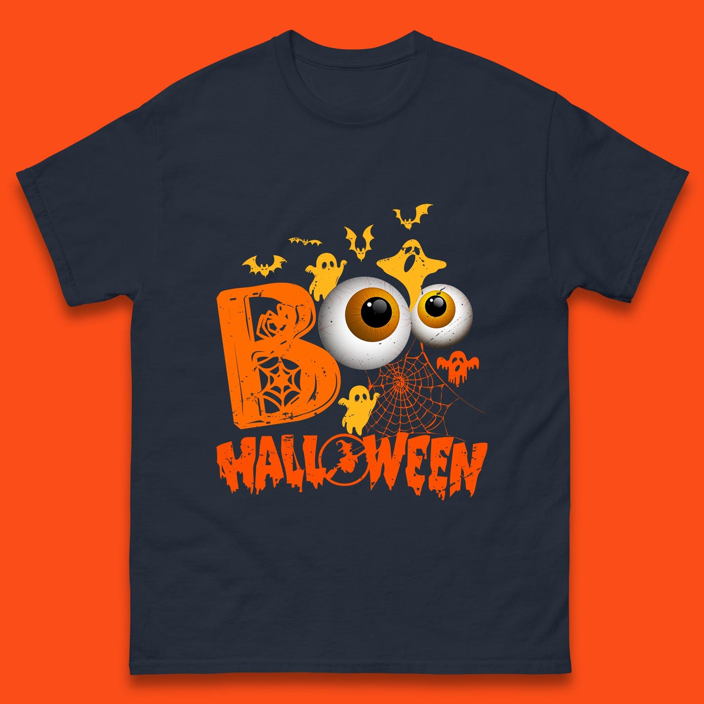Halloween Spooky Boo Eye Balls Funny Halloween Boo Ghost Spooky Season Mens Tee Top