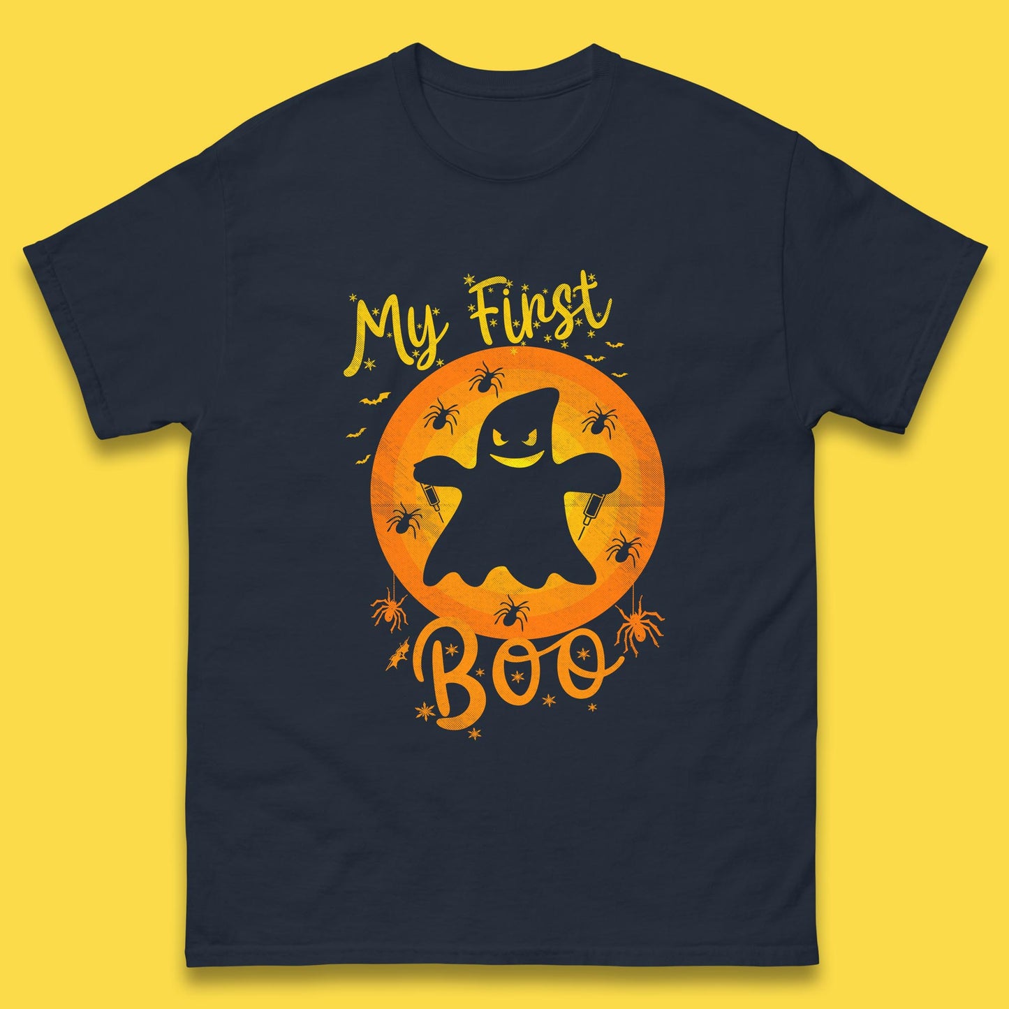My First Boo Halloween Funny Boo Ghost Horror Scary Creepy Season Mens Tee Top