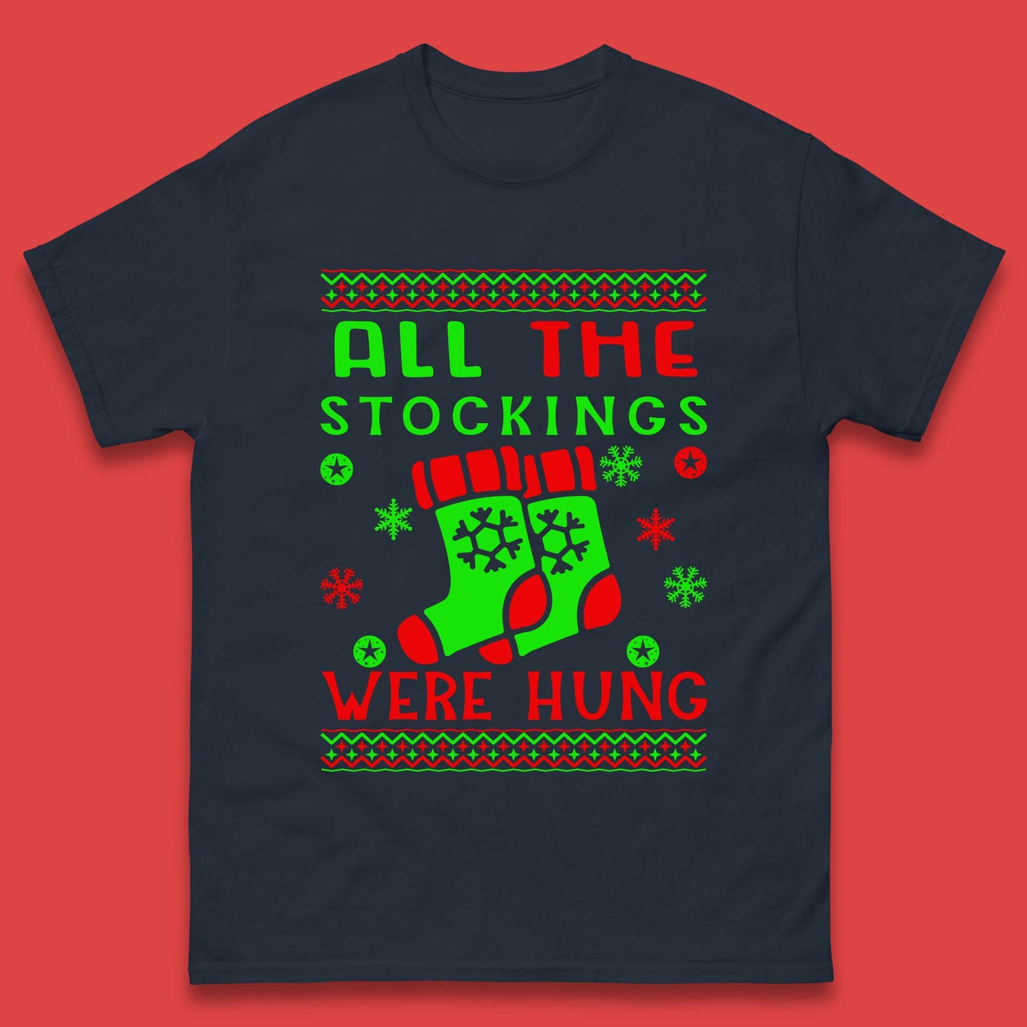 christmas socks all the stocking were hung t-shirt