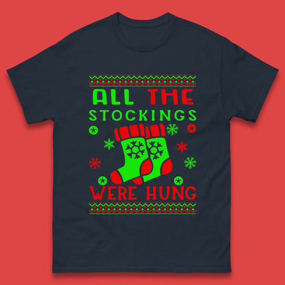 christmas socks all the stocking were hung t-shirt