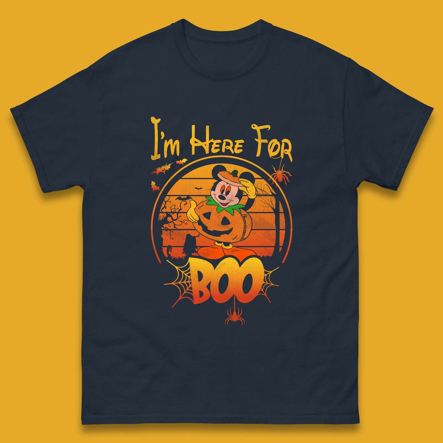 I'm Here For The Boo Halloween Disney Mickey Mouse Pumpkin Horror Scary Disneyland Trip Mens Tee Top