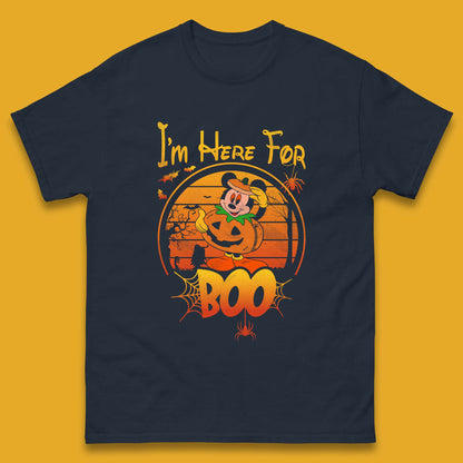 I'm Here For The Boo Halloween Disney Mickey Mouse Pumpkin Horror Scary Disneyland Trip Mens Tee Top