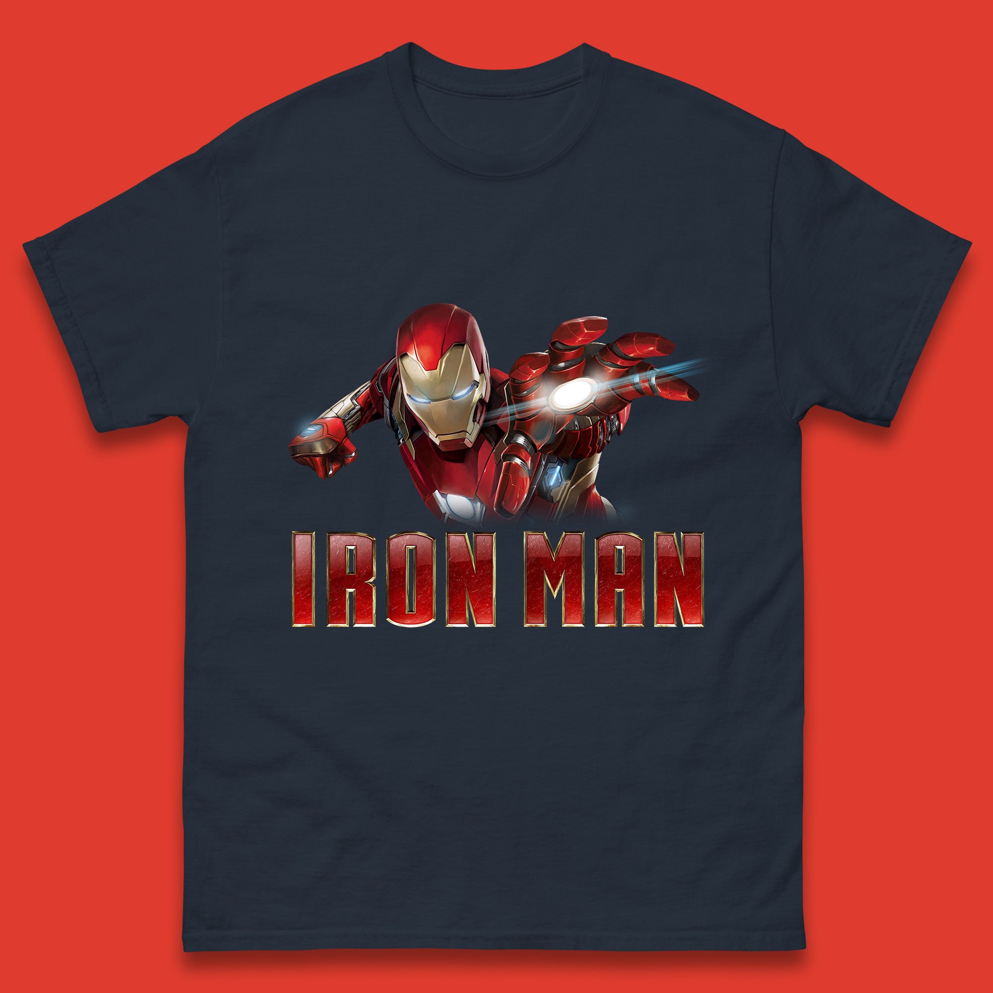 Iron Man Superhero Marvel Avengers Comic Book Character Flaying Iron-Man Marvel Comics Mens Tee Top