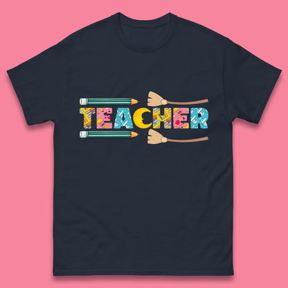 Halloween Teacher Spooky Teacher Ghost Halloween School Mens Tee Top