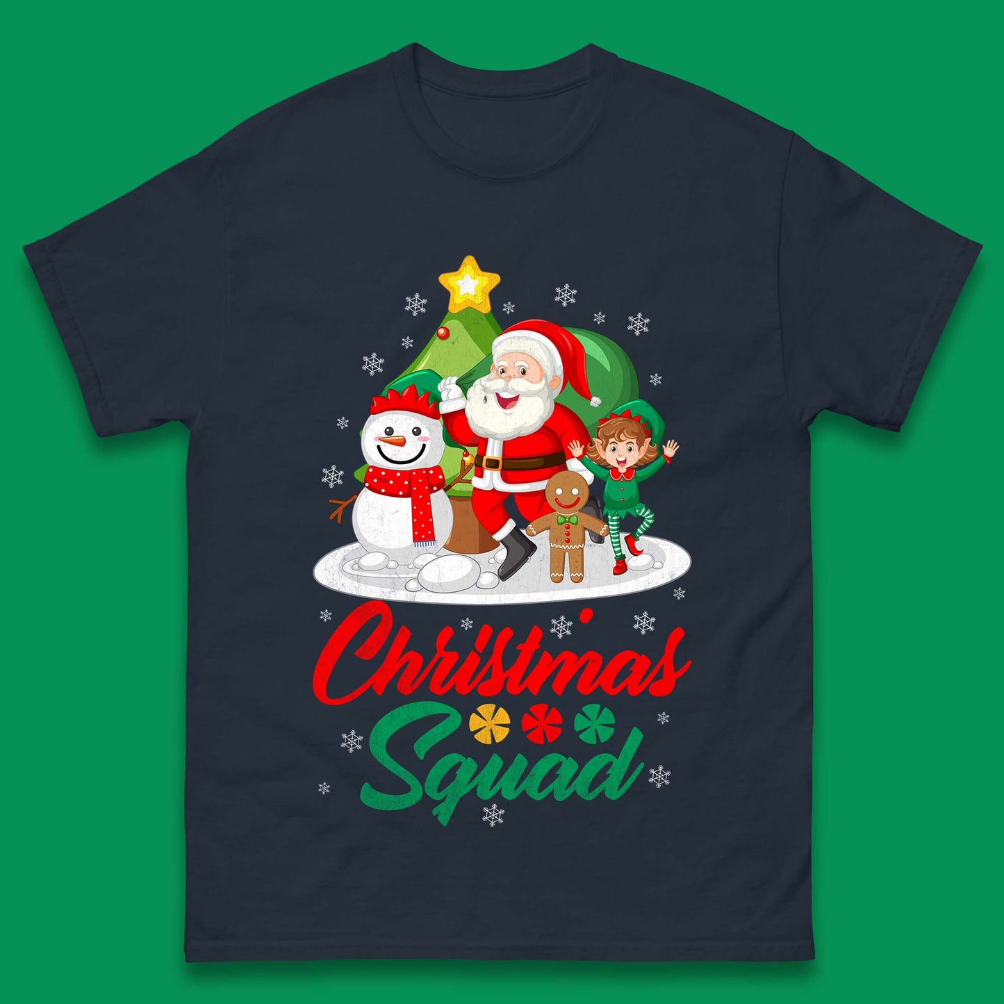 christmas squad santa claus snowman elf gingerbread t shirt