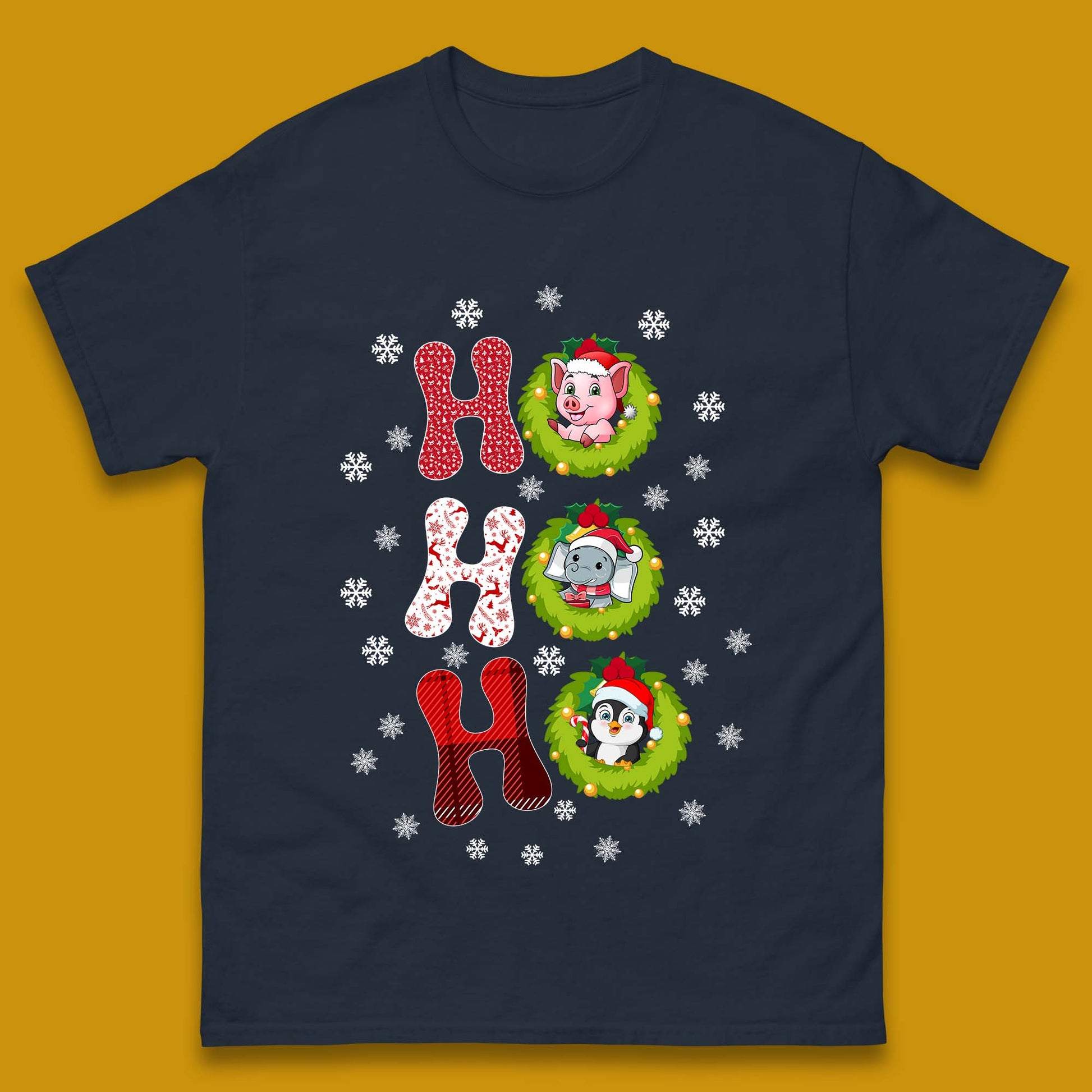 ho ho ho christmas animals t shirt