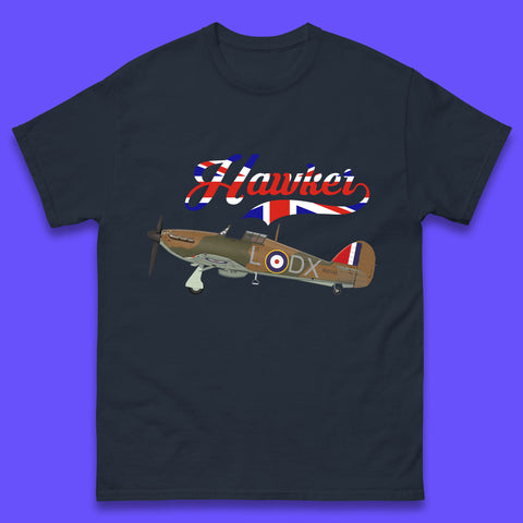 Hawker Hurricane United Kingdom Vintage WWII RAF Fighter Jet British Aircraft Royal Air Force Remembrance Day Mens Tee Top