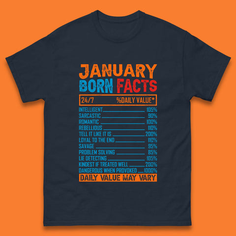 January Born Facts Mens T-Shirt
