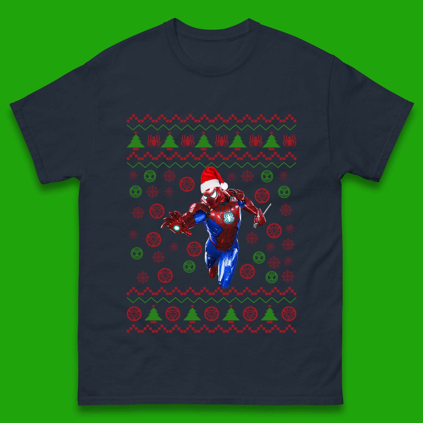 Iron Spider Man Suit Christmas Mens T-Shirt