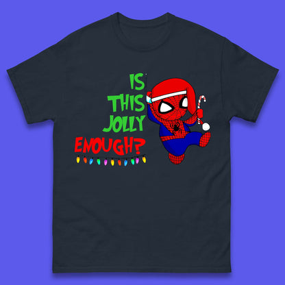 Jolly Enough Spiderman Christmas Mens T-Shirt