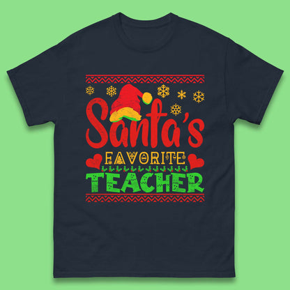 christmas santas favorite teacher t shirt