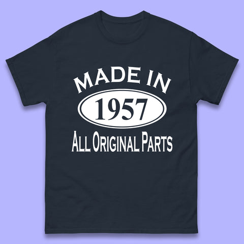 Made In 1957 All Original Parts Vintage Retro 66th Birthday Funny 66 Years Old Birthday Gift Mens Tee Top