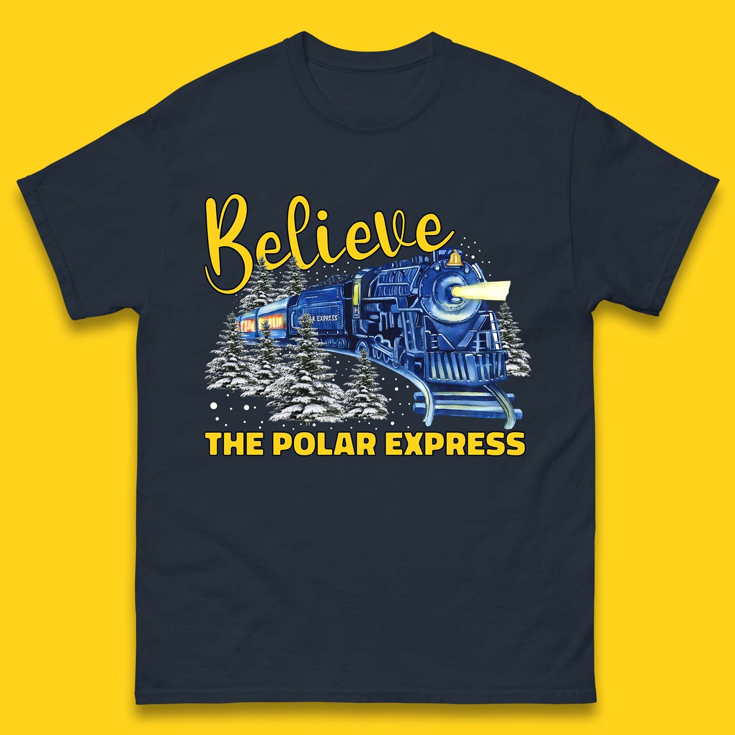 Believe The Polar Express Christmas Train Mens T-Shirt