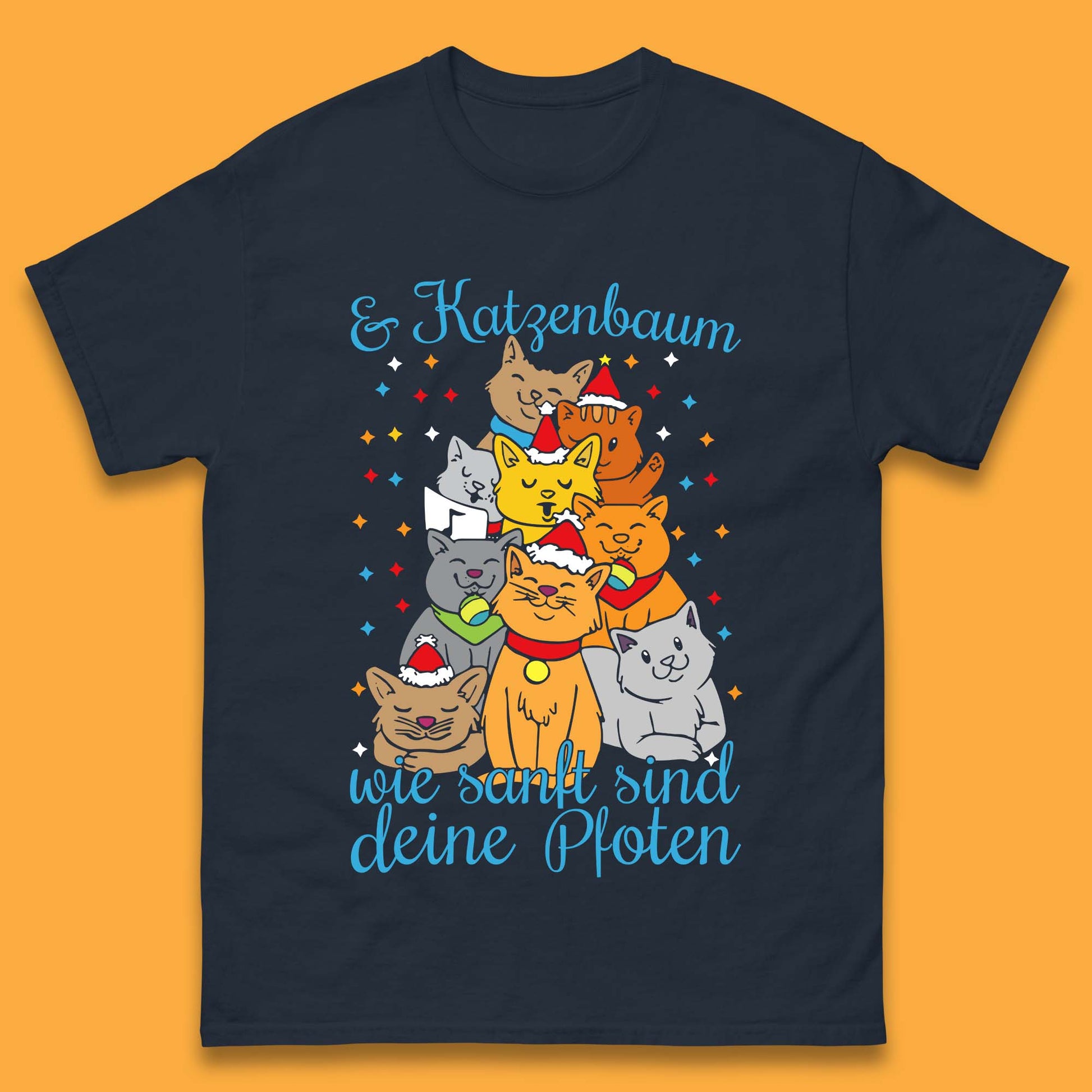 cat christmas tree t shirt