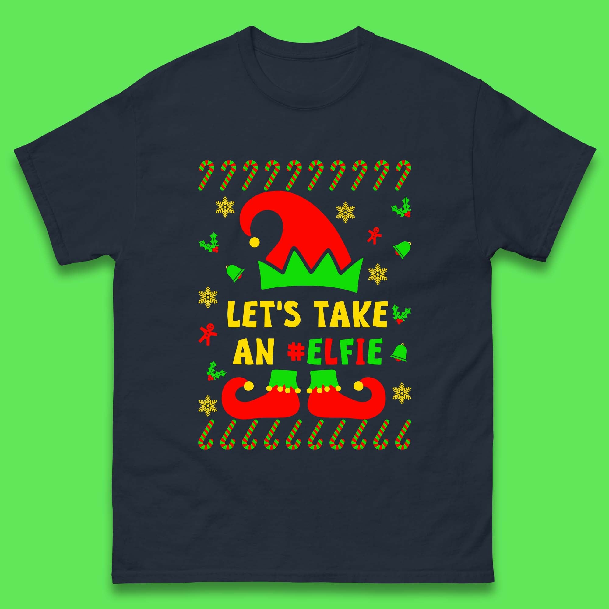 Let's Take An Elfie Christmas Mens T-Shirt