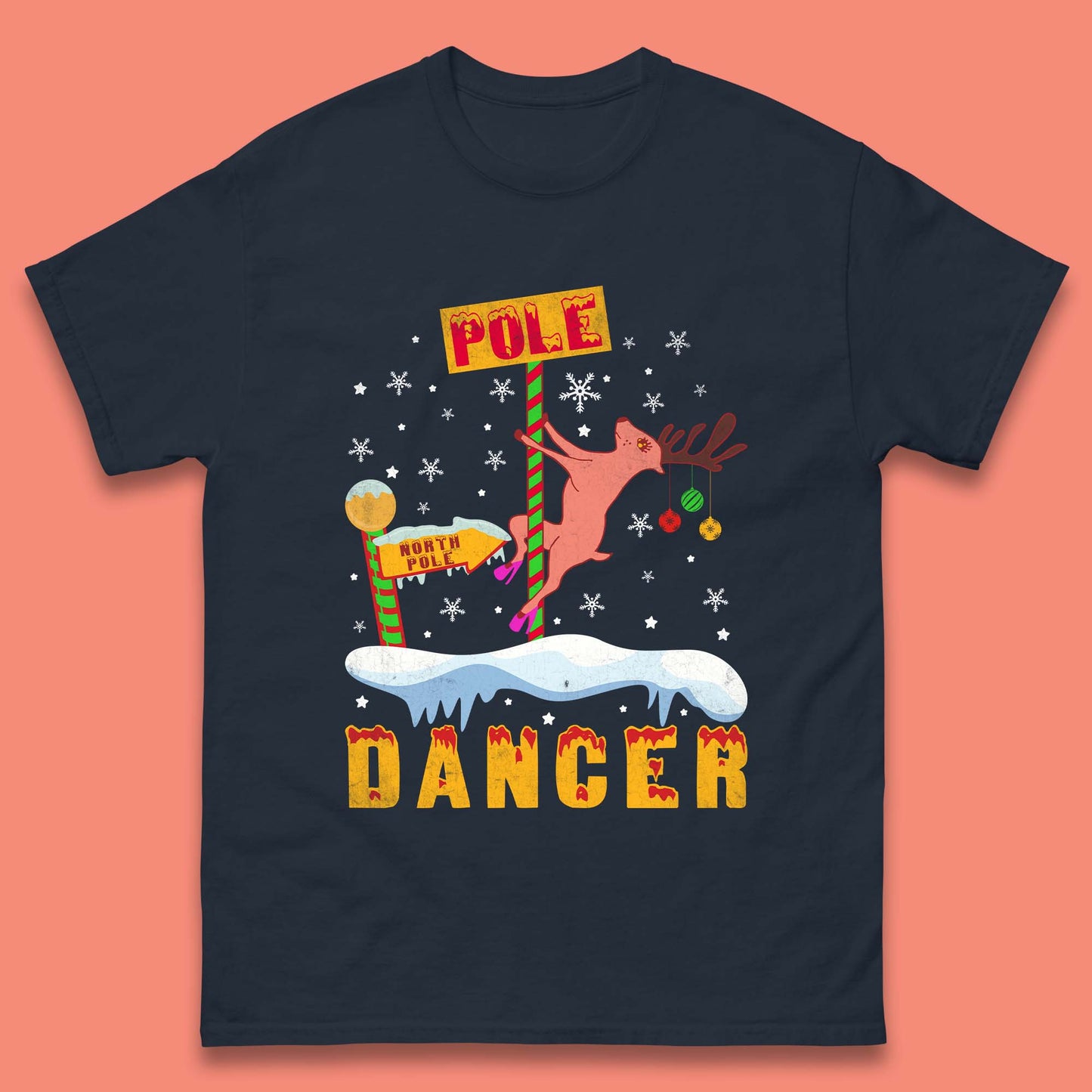 North Pole Dancer Christmas Mens T-Shirt