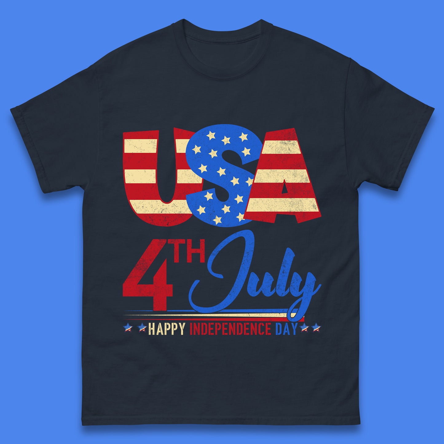 USA 4th July Happy Independence Day Celebration Patriotic Mens Tee Top