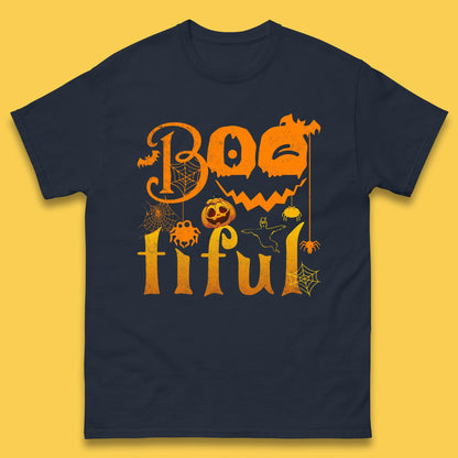 Bootiful Halloween Ghost Funny Boo Ghost Scary Spooky Season Mens Tee Top