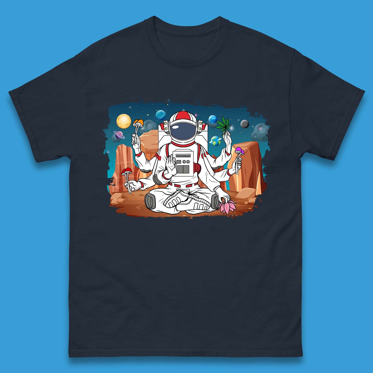 Meditating Astronaut Yoga Mens T-Shirt