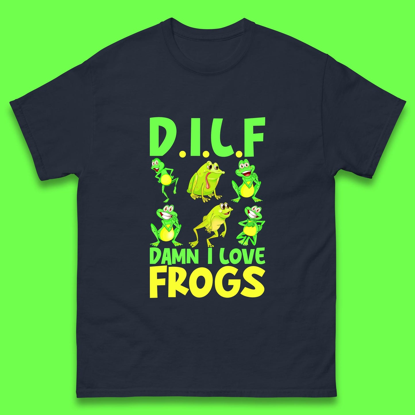 Dilf Damn I Love Frogs Funny Saying Animals Vintage Frog Lover Mens Tee Top