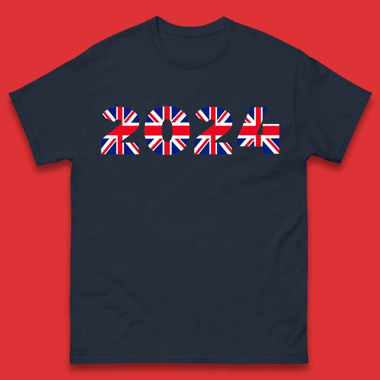 New Year 2024 UK Flag Mens T-Shirt