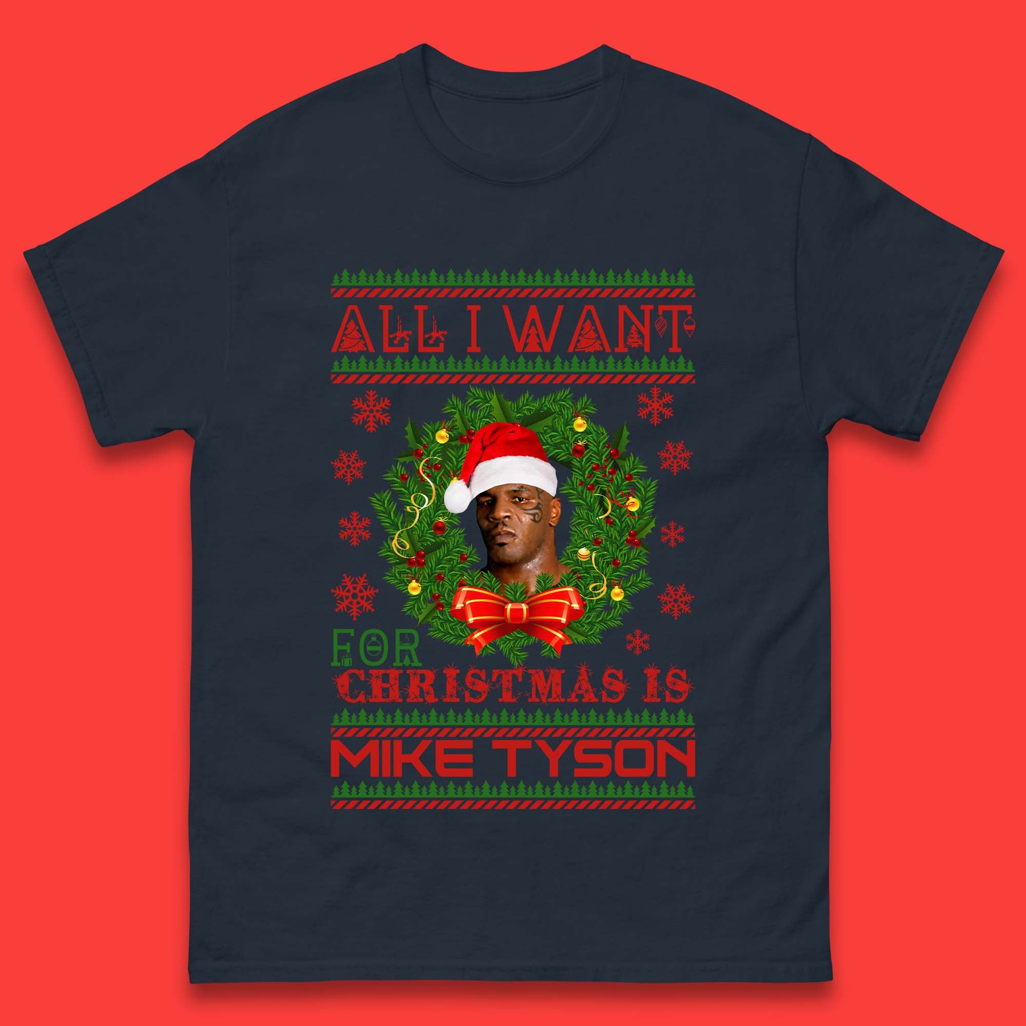 Mike Tyson Christmas Mens T-Shirt